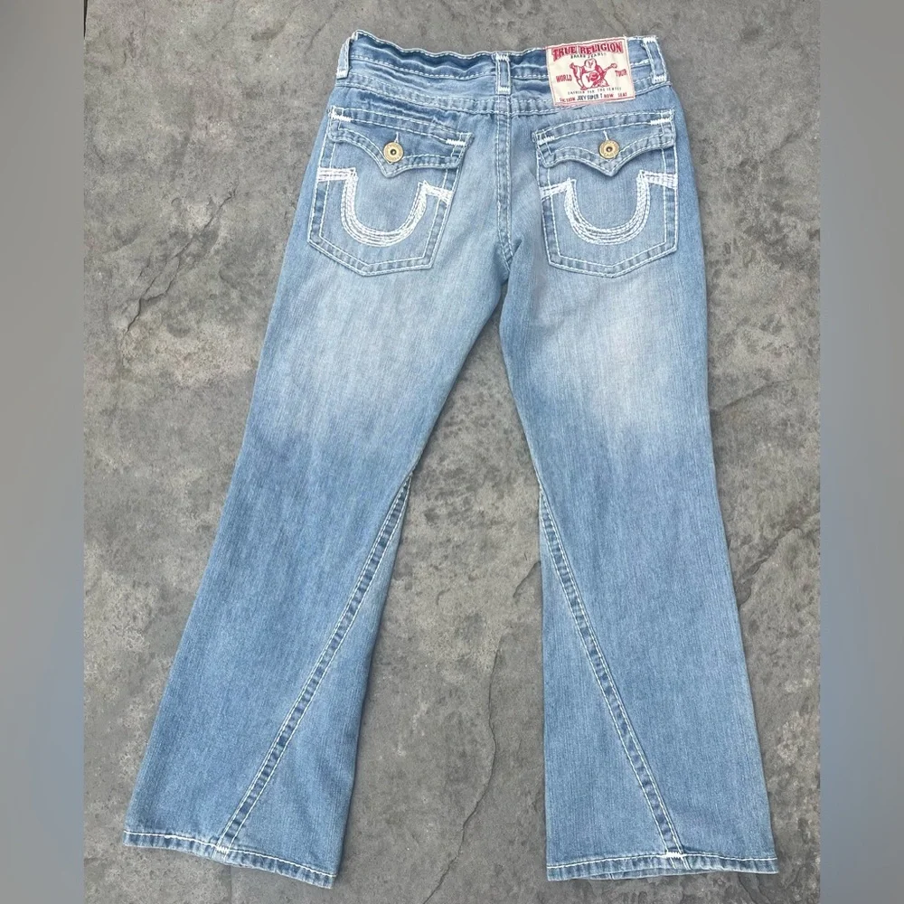 true religion Low Rise Super T Flare Jean Women's Blue Flared Jeans - Picture 2 of 11